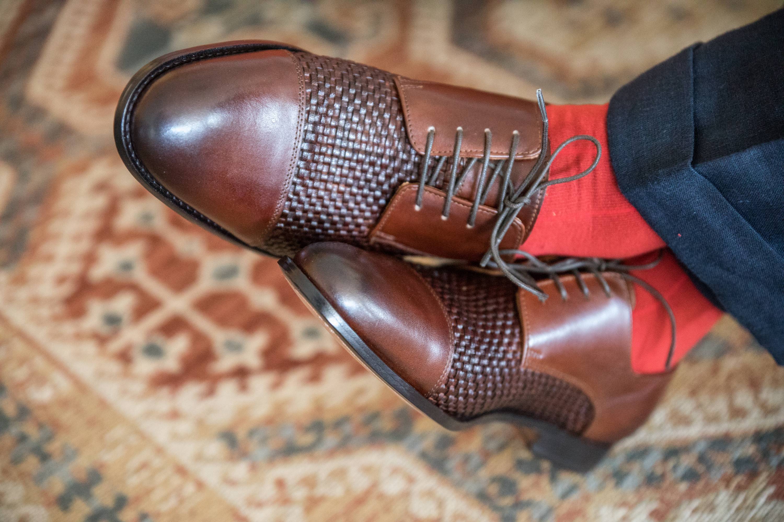 AN Woven Oxford Shoes (Brown) Sample Studio Shoes