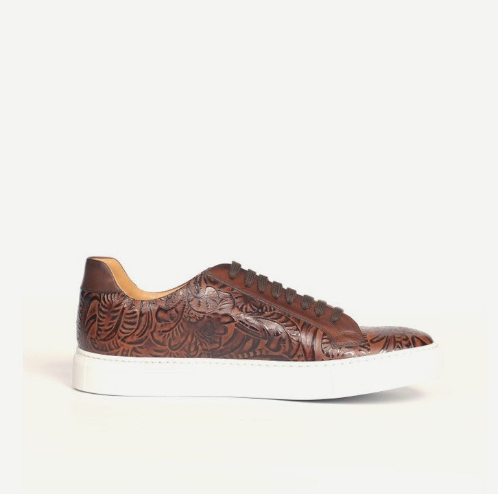 The Kickabout (Texas/Italian Leather Sneaker (Brown) Studio Sample Shoes